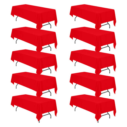 BRILLMAX 6 Pack Ivory Tablecloths 60x102 Inch for 6ft Rectangle Tables
