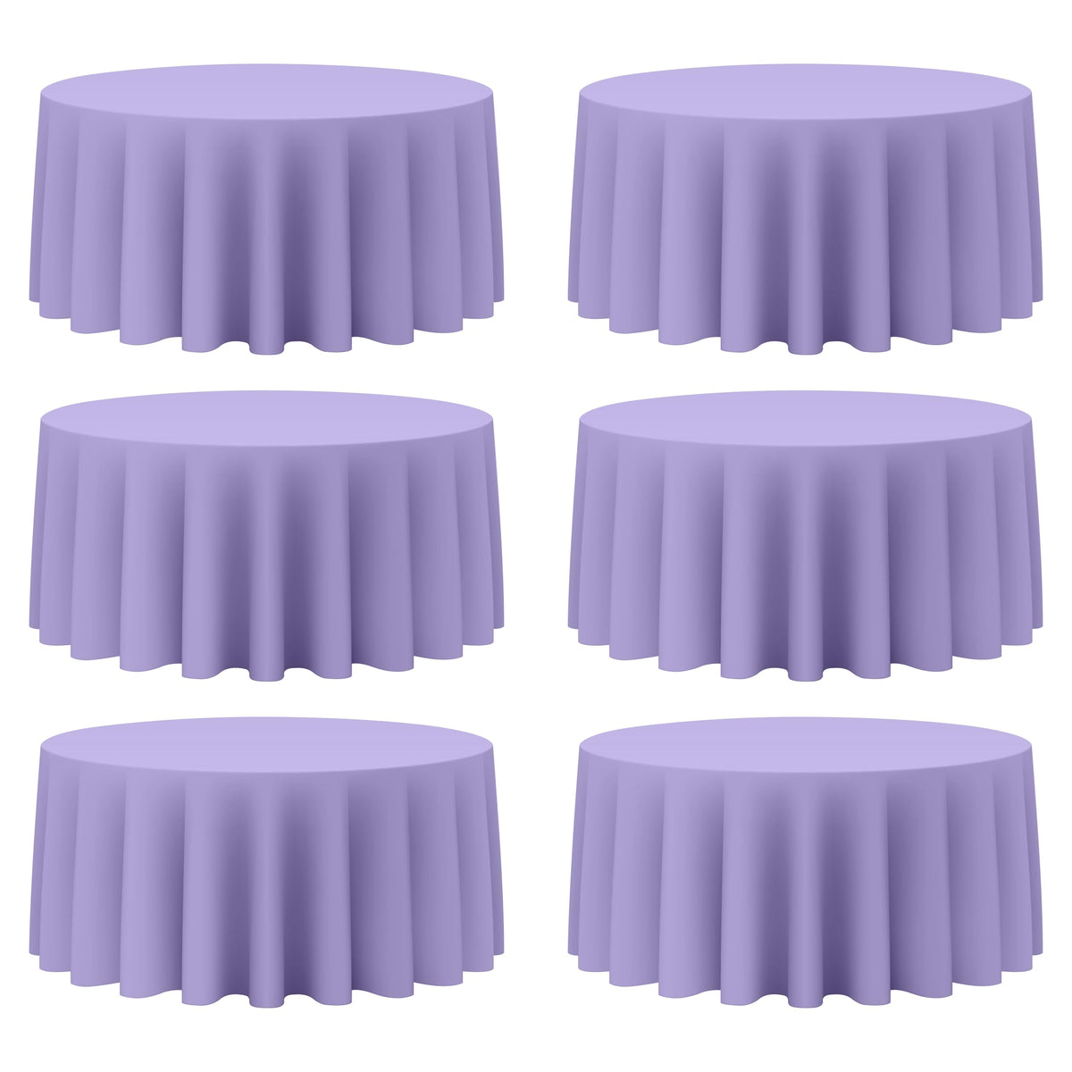 BRILLMAX 6 Pack Navy Blue Round Tablecloths 120 Inch for 60" Tables