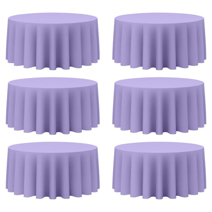BRILLMAX 6 Pack Navy Blue Round Tablecloths 120 Inch for 60" Tables