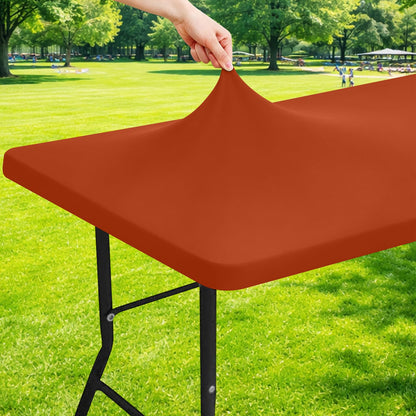 Moosfor Rectangle Spandex Fitted Table Cloth, 6FT Elastic Tablecloth