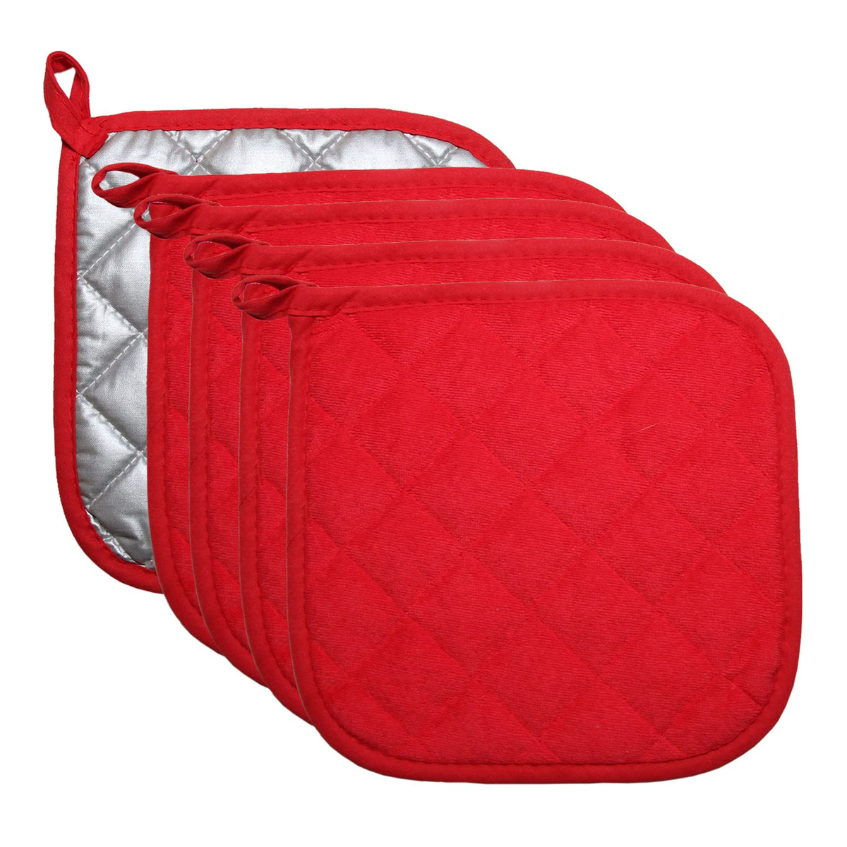 5 PCS Pot Holders for Kitchen, Cotton Potholers with Great Heat Resistance, Hot Pads, Trivets for Cooking and Baking Black