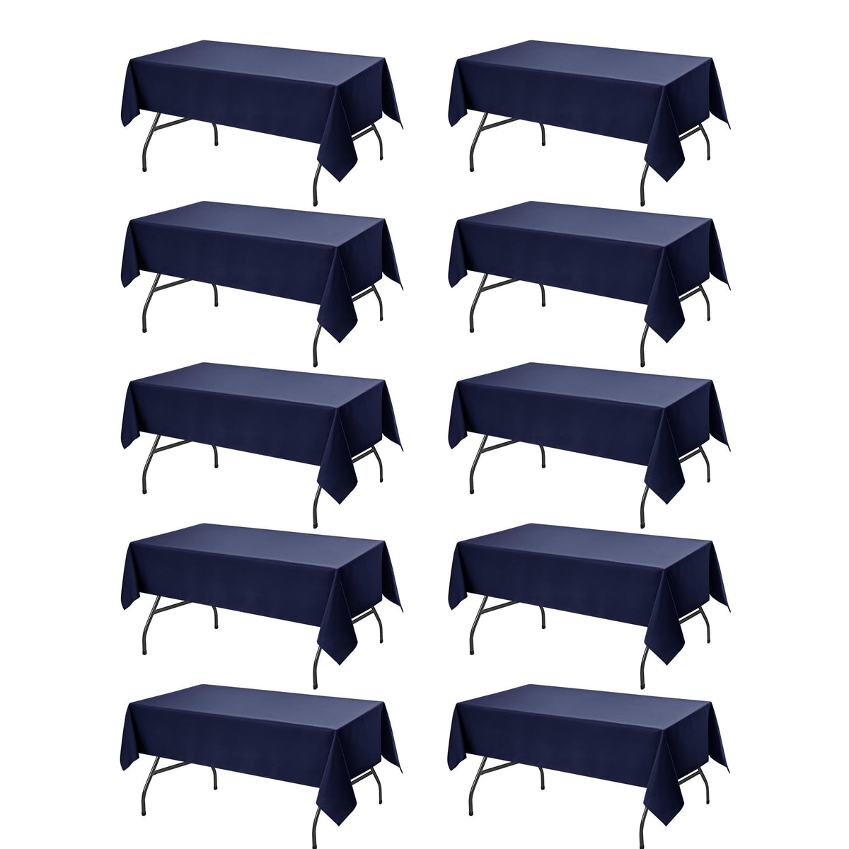 10-Pack White Tablecloths for Rectangle Tables, 60 x 102 Inches