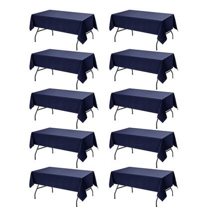 10-Pack White Tablecloths for Rectangle Tables, 60 x 102 Inches