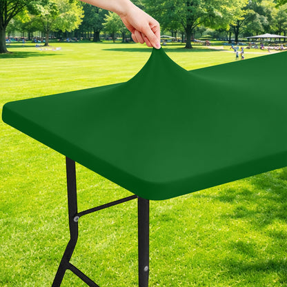 Moosfor Rectangle Spandex Fitted Table Cloth, 6FT Elastic Tablecloth