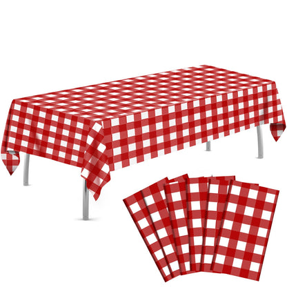 tujol Royal Blue 6 Pack Plastic Table Cloth 54" x 108", Disposable Tablecloths Rectangle Table Cover, Plastic Tablecloths for Parties