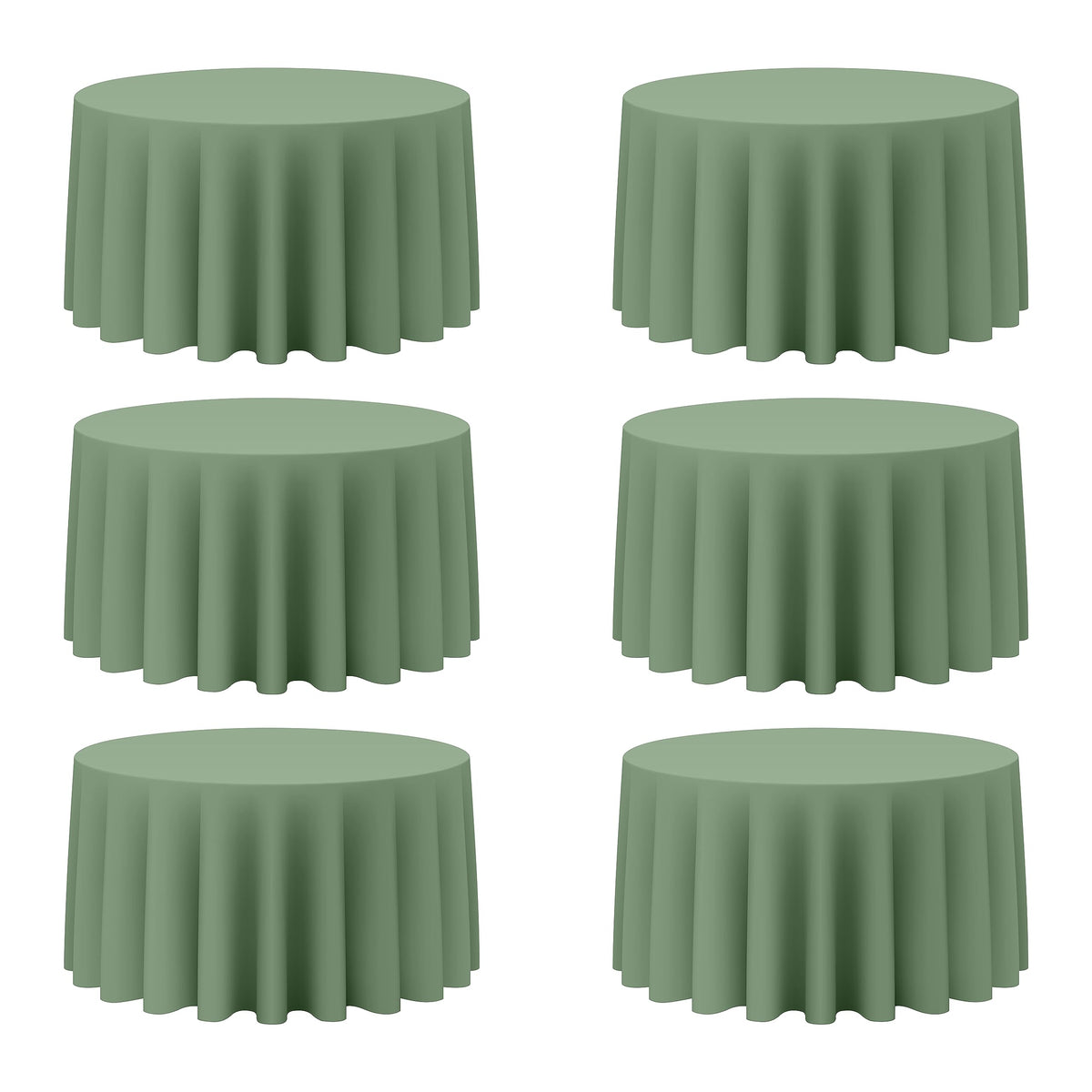 BRILLMAX 6 Pack Navy Blue Round Tablecloths 120 Inch for 60" Tables