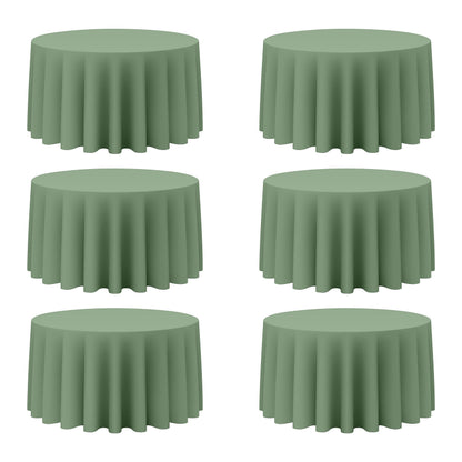 BRILLMAX 6 Pack Navy Blue Round Tablecloths 120 Inch for 60" Tables