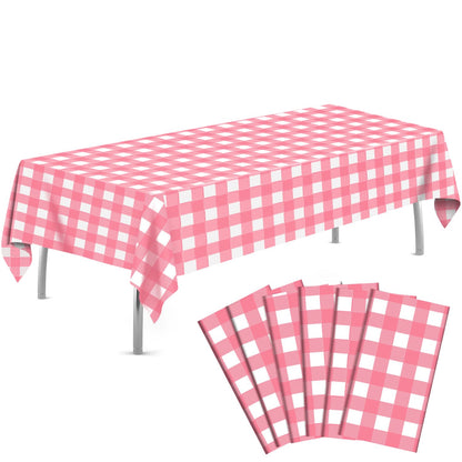 tujol Royal Blue 6 Pack Plastic Table Cloth 54" x 108", Disposable Tablecloths Rectangle Table Cover, Plastic Tablecloths for Parties