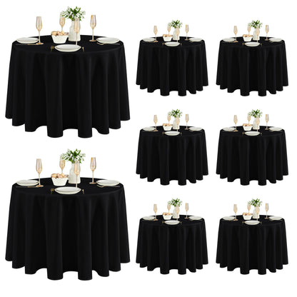 Fitable 6 Pack Black Tablecloths 70x120 Inch for 6-8 Ft Rectangle Tables