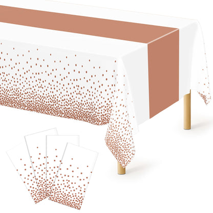 QZYL 4 Packs White Plastic Tablecloth, Large Sturdy Disposable Table Cloth