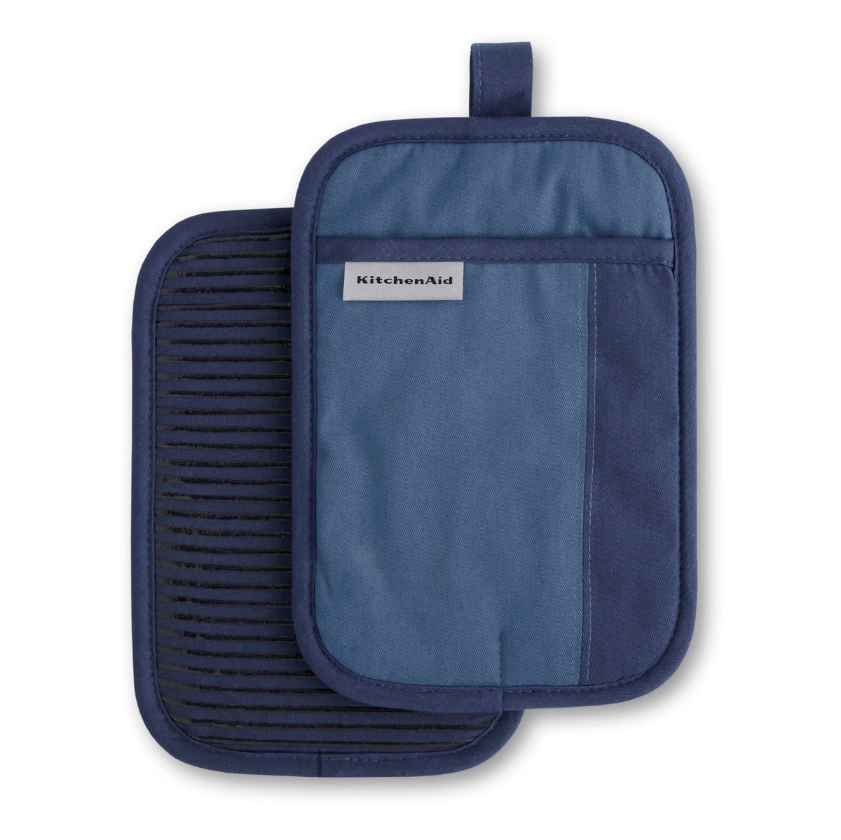 KitchenAid Beacon Two-Tone Non-Slip Pot Holder Set, Pistachio/Graphite Green, 7"x10", 2 Piece