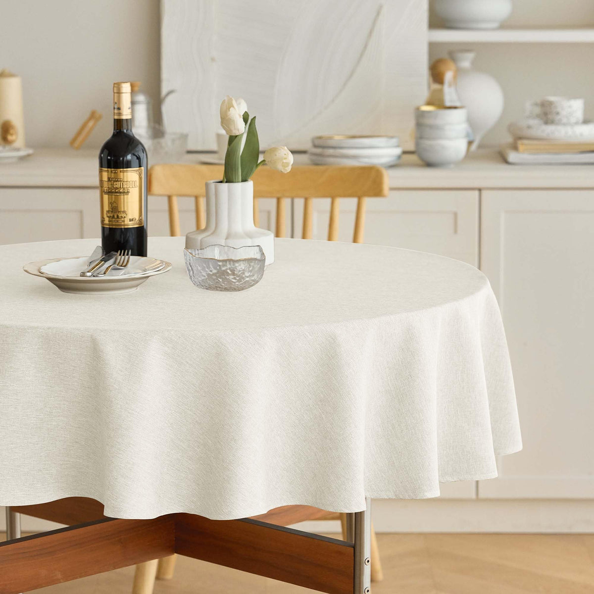 Decorelia Linen Textured Fall Tablecloth Rectangular Burnt Orange, 52"x70"