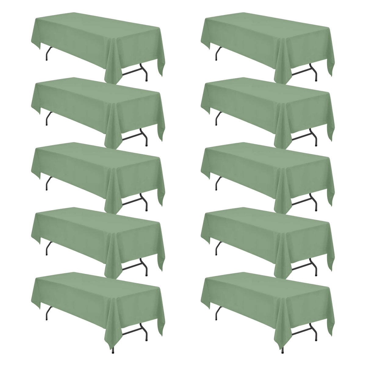 BRILLMAX 6 Pack Ivory Tablecloths 60x102 Inch for 6ft Rectangle Tables