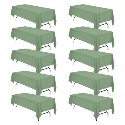 BRILLMAX 6 Pack Ivory Tablecloths 60x102 Inch for 6ft Rectangle Tables
