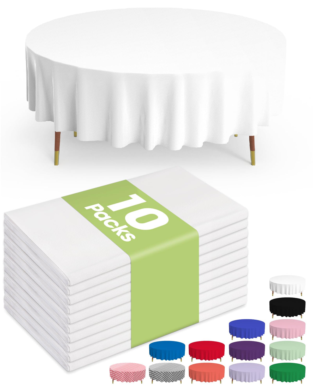 Pureegg Plastic Table Cloth Disposable 10 Pack, 54 x 108 Inch Table Cloths, Easter Party, Valentines, Mothers Day Decorations, Tablecloths, Rectangle, Pastel Plastic Cover, Leakproof & Sturdy, Pink