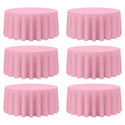 BRILLMAX 6 Pack Navy Blue Round Tablecloths 120 Inch for 60" Tables
