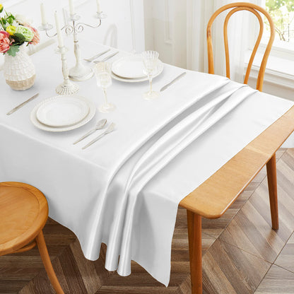 1 Pack Silver Satin Tablecloth, 58 x 102 Inches, Rectangle
