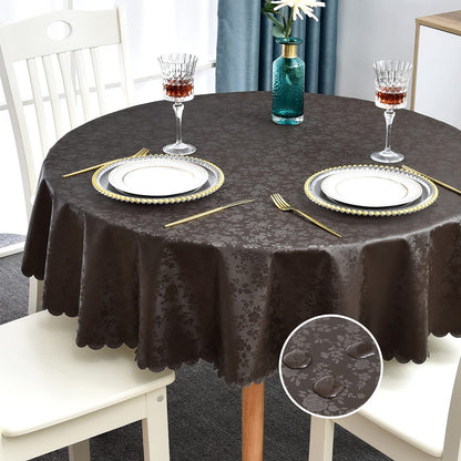 Romanstile Waterproof Vinyl Tablecloth Rectangle, 60 x 84 Inch, Rose Beige