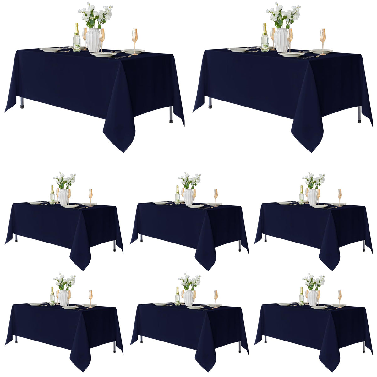 Fitable 6 Pack Black Tablecloths 70x120 Inch for 6-8 Ft Rectangle Tables