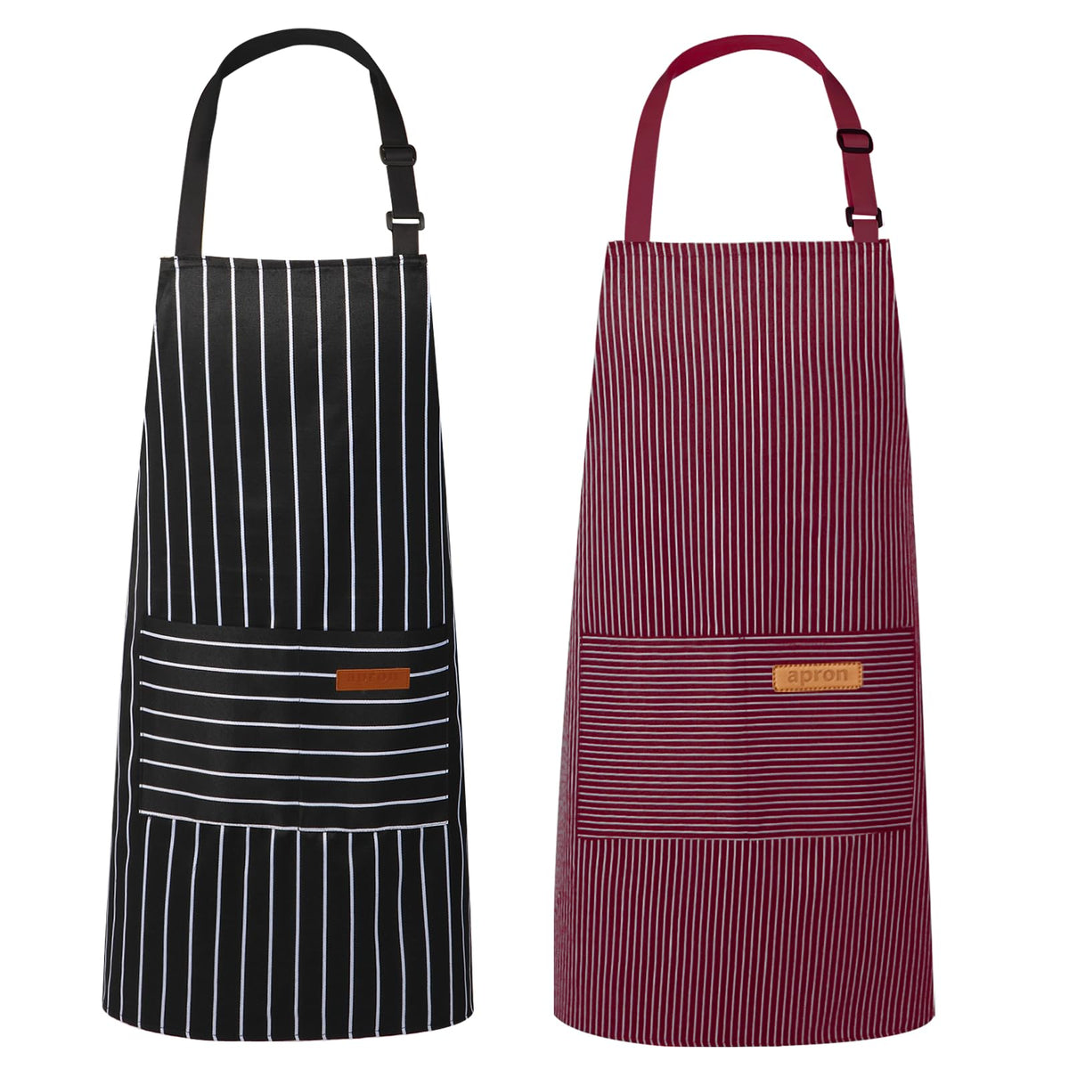 VALOME 2 Pack Kitchen Aprons with Pockets, Cooking Chef Apron for Men Women