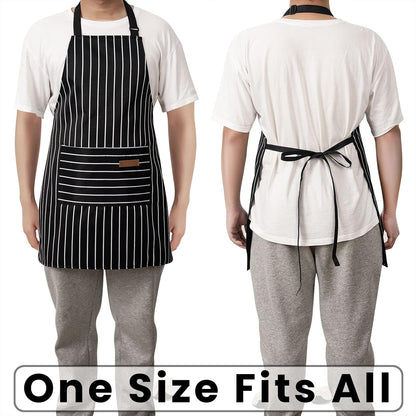 BeLuyi 2 Pack Adjustable Bib Apron with 2 Pockets Chef Cooking Kitchen Restaurant Aprons for Women Men