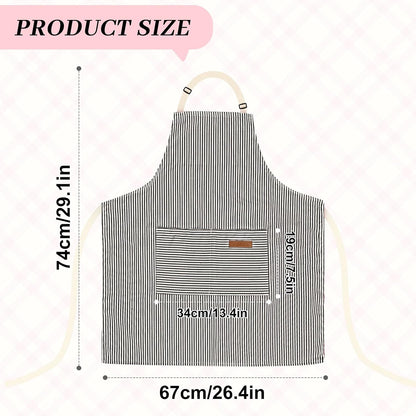 2Pack Adjustable Kitchen Apron for Women Men with 2 Pockets，Cotton-Polyester Blend Bib Aprons for Cooking,Baking