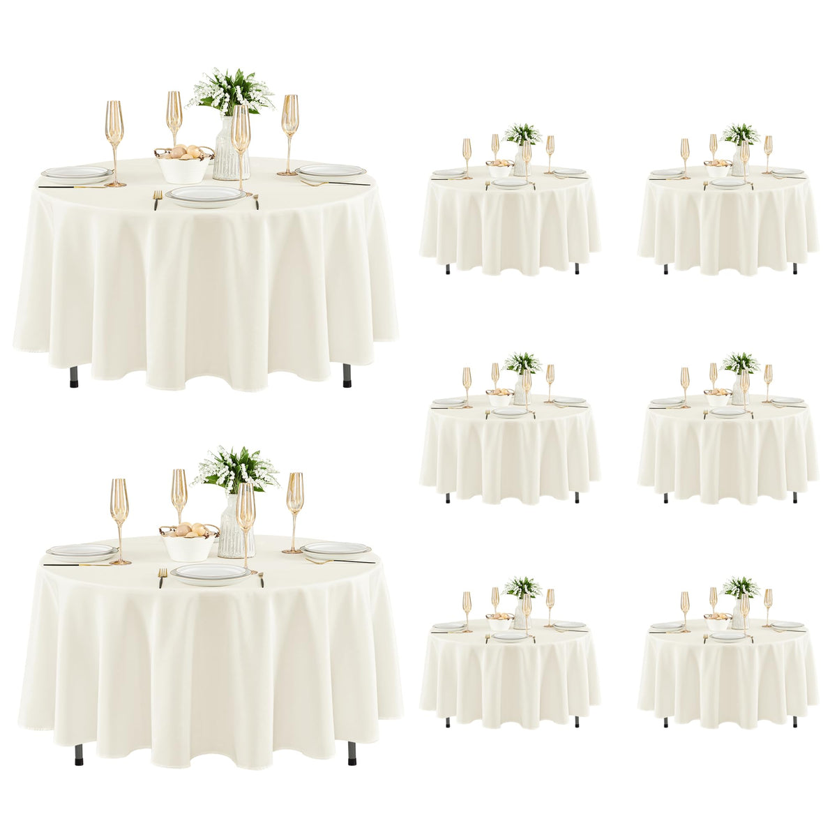 Fitable 6 Pack Black Tablecloths 70x120 Inch for 6-8 Ft Rectangle Tables