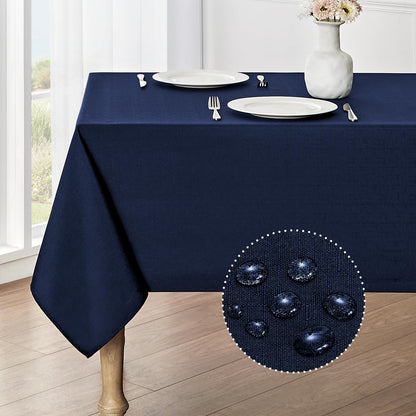 Veblandy Rectangle Tablecloth Linen Textured Waterproof & Stain Resistant Table Cloth Wrinkle Free Decorative Fabric Farmhouse Table Cover for Dining/Party/Buffet/Wedding, 60 x 104 Inch, Sage Green