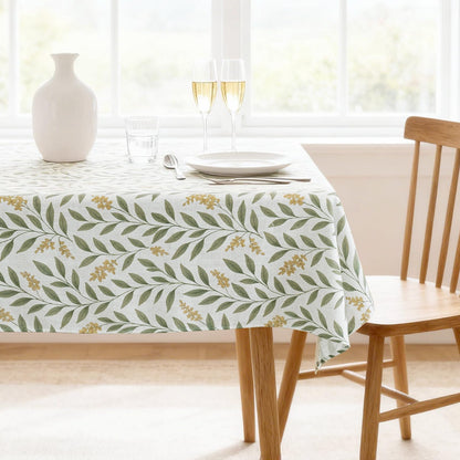 H.VERSAILTEX Linen Table Cloths Rectangle 60 x 84 Inch Premium Tablecloth Spill-Proof Waterproof Table Cover for Dining Buffet Feature Extra Soft and Thick Fabric Wrinkle Free, Natural