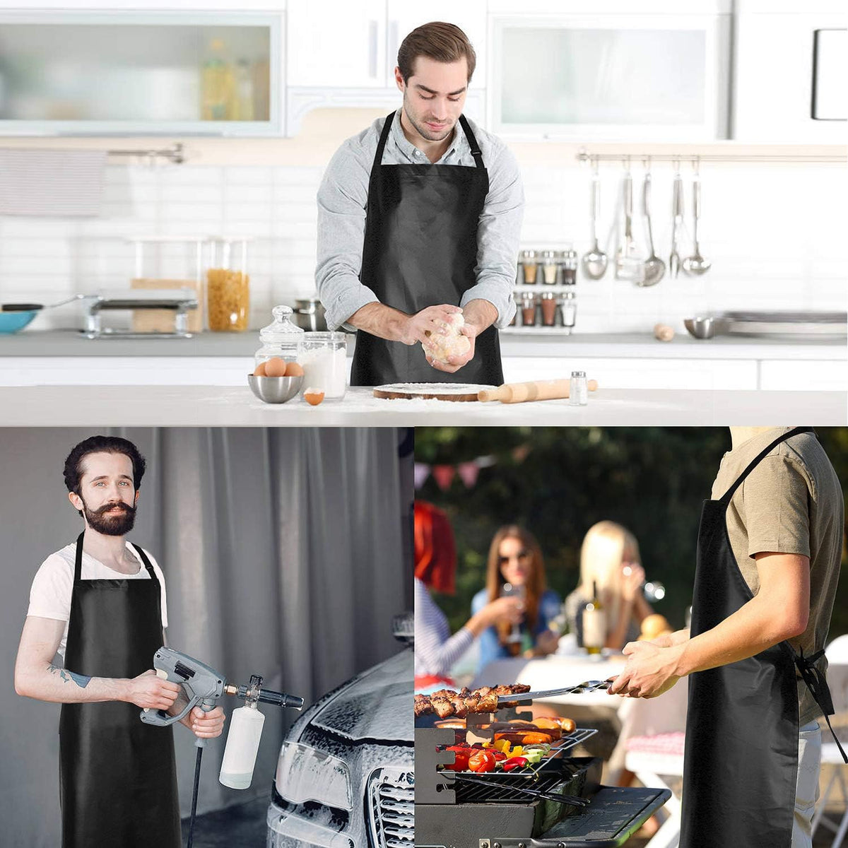 Waterproof Rubber Apron Adjustable Dishwasher Apron - Heavy Duty Work Apron