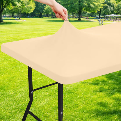 Moosfor Rectangle Spandex Fitted Table Cloth, 6FT Elastic Tablecloth