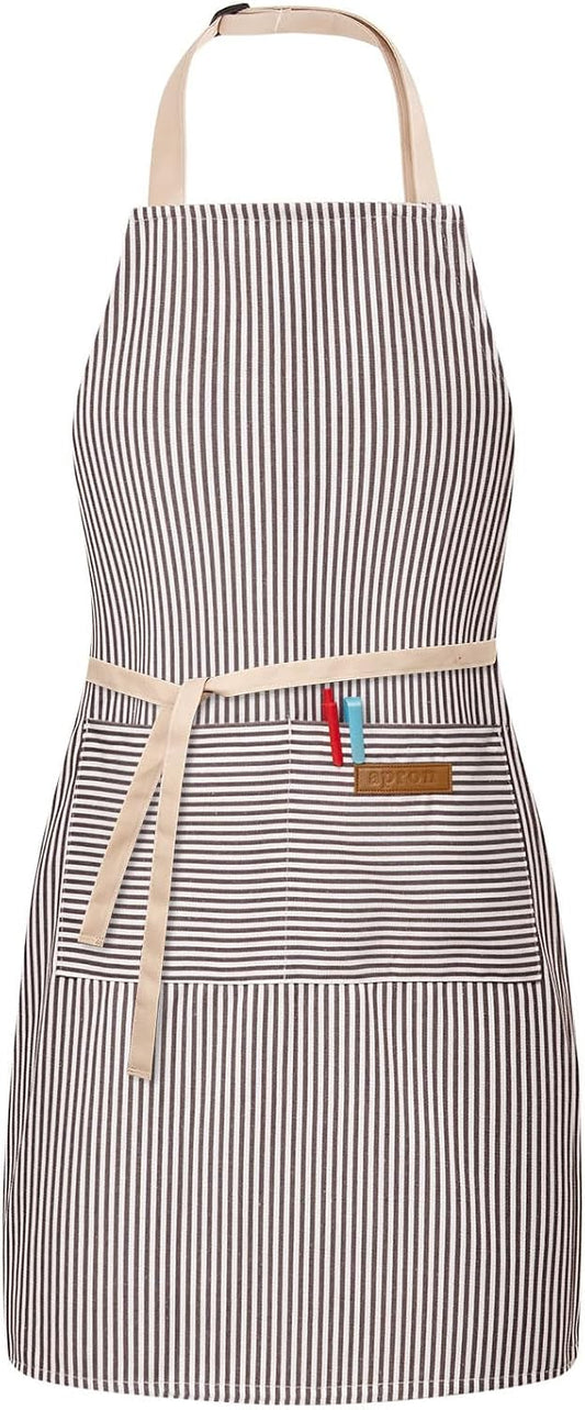 BeLuyi Adjustable Bib Apron with 2 Pockets Chef Cooking Kitchen Restaurant Aprons for Women Men