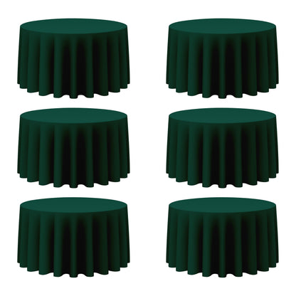 BRILLMAX 6 Pack Navy Blue Round Tablecloths 120 Inch for 60" Tables