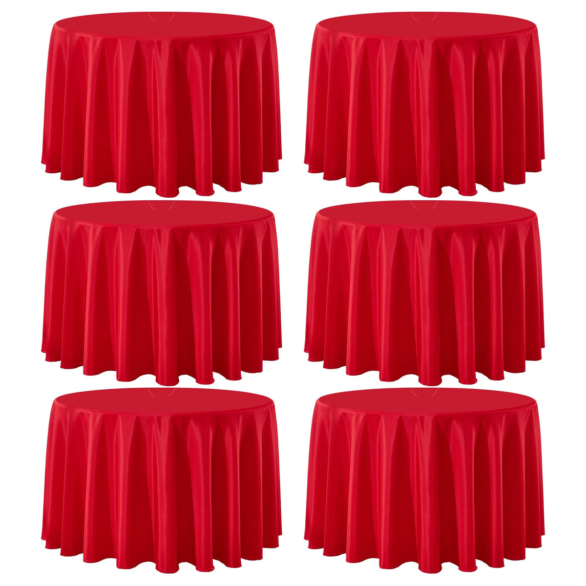 6 Pack White Round Tablecloths 120 Inch for Dining Tables