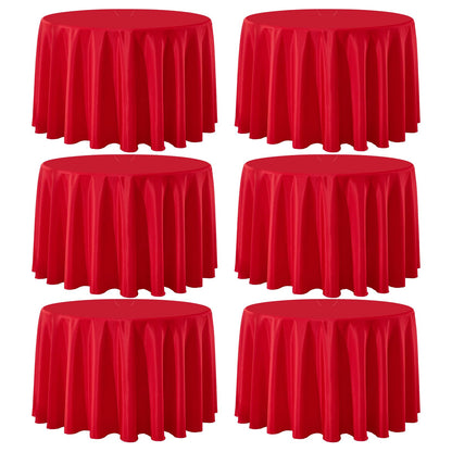 6 Pack White Round Tablecloths 120 Inch for Dining Tables