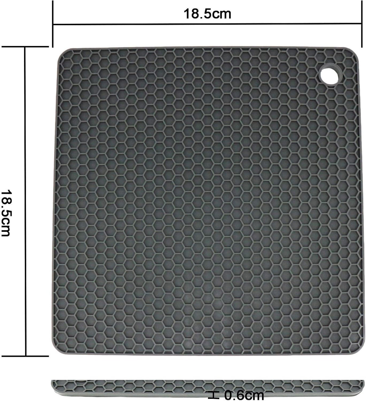 Silicone Trivets for Hot Dishes, Pots and Pans, Hot Pads for Kitchen, Dark Grey Silicone Pot Holders Mats for Kitchen Quartz Counter Heat Resistant Mat, Flexible Trivet Mat Set 4