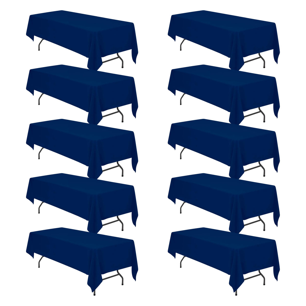 BRILLMAX 6 Pack Ivory Tablecloths 60x102 Inch for 6ft Rectangle Tables