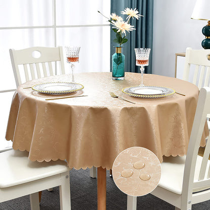 Romanstile Waterproof Vinyl Tablecloth Rectangle, 60 x 84 Inch, Rose Beige