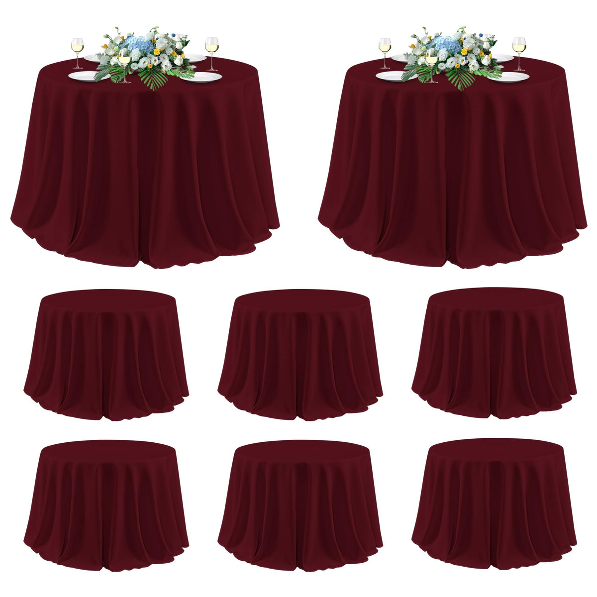 sancua 2 Pack Black Tablecloths 60x102 Inch for 6 Feet Rectangle Tables