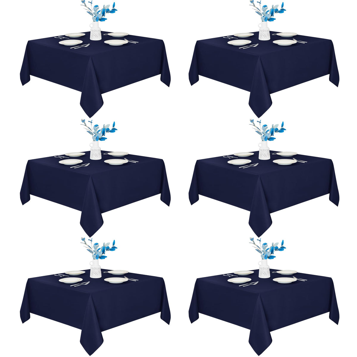 Fitable 6 Pack Black Tablecloths 70x120 Inch for 6-8 Ft Rectangle Tables