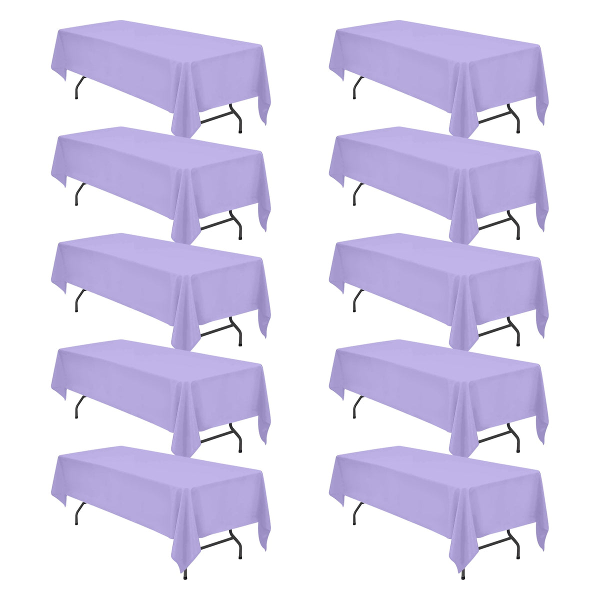 BRILLMAX 6 Pack Ivory Tablecloths 60x102 Inch for 6ft Rectangle Tables