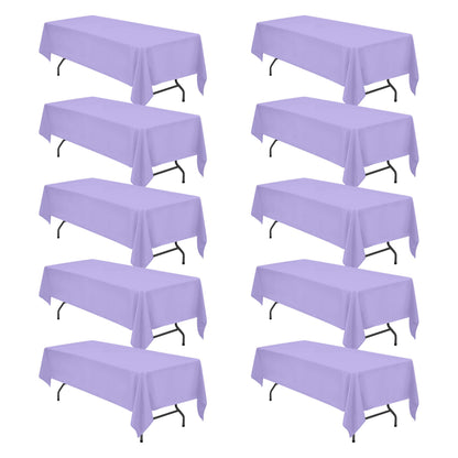 BRILLMAX 6 Pack Ivory Tablecloths 60x102 Inch for 6ft Rectangle Tables