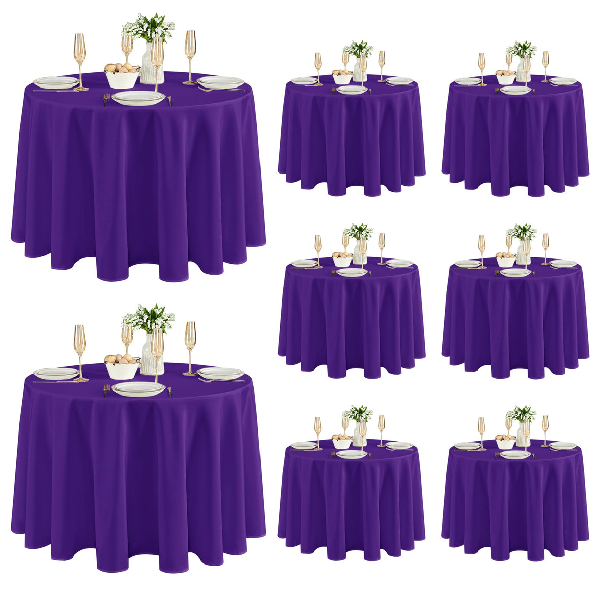 Fitable 6 Pack Black Tablecloths 70x120 Inch for 6-8 Ft Rectangle Tables