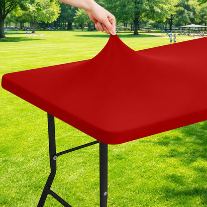 Moosfor Rectangle Spandex Fitted Table Cloth, 6FT Elastic Tablecloth
