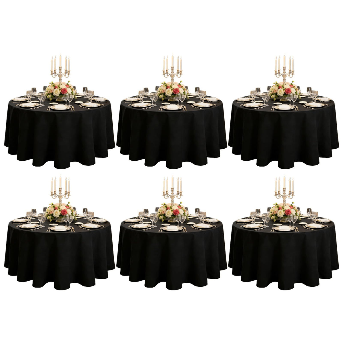 WIGENIUS 6 Pack White Table Cloth Rectangle 60X102 Inch Tablecloth Fit 6FT
