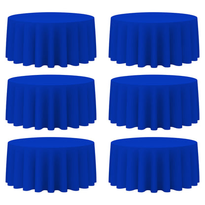 BRILLMAX 6 Pack Navy Blue Round Tablecloths 120 Inch for 60" Tables