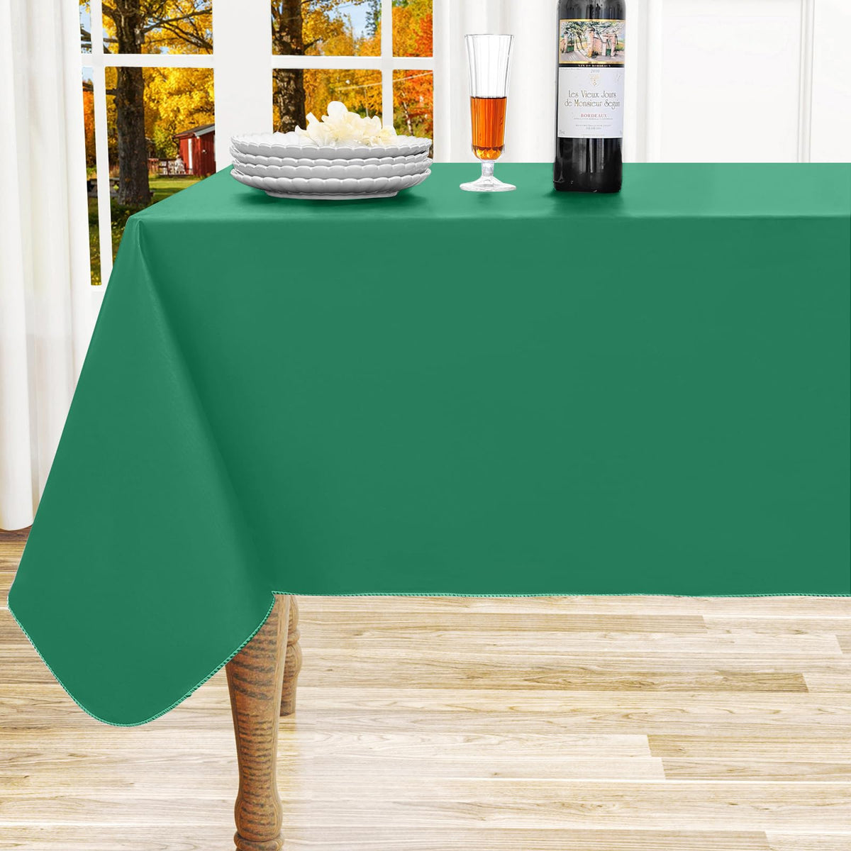 homing Rectangle Black Vinyl Waterproof Tablecloth with Flannel Backed