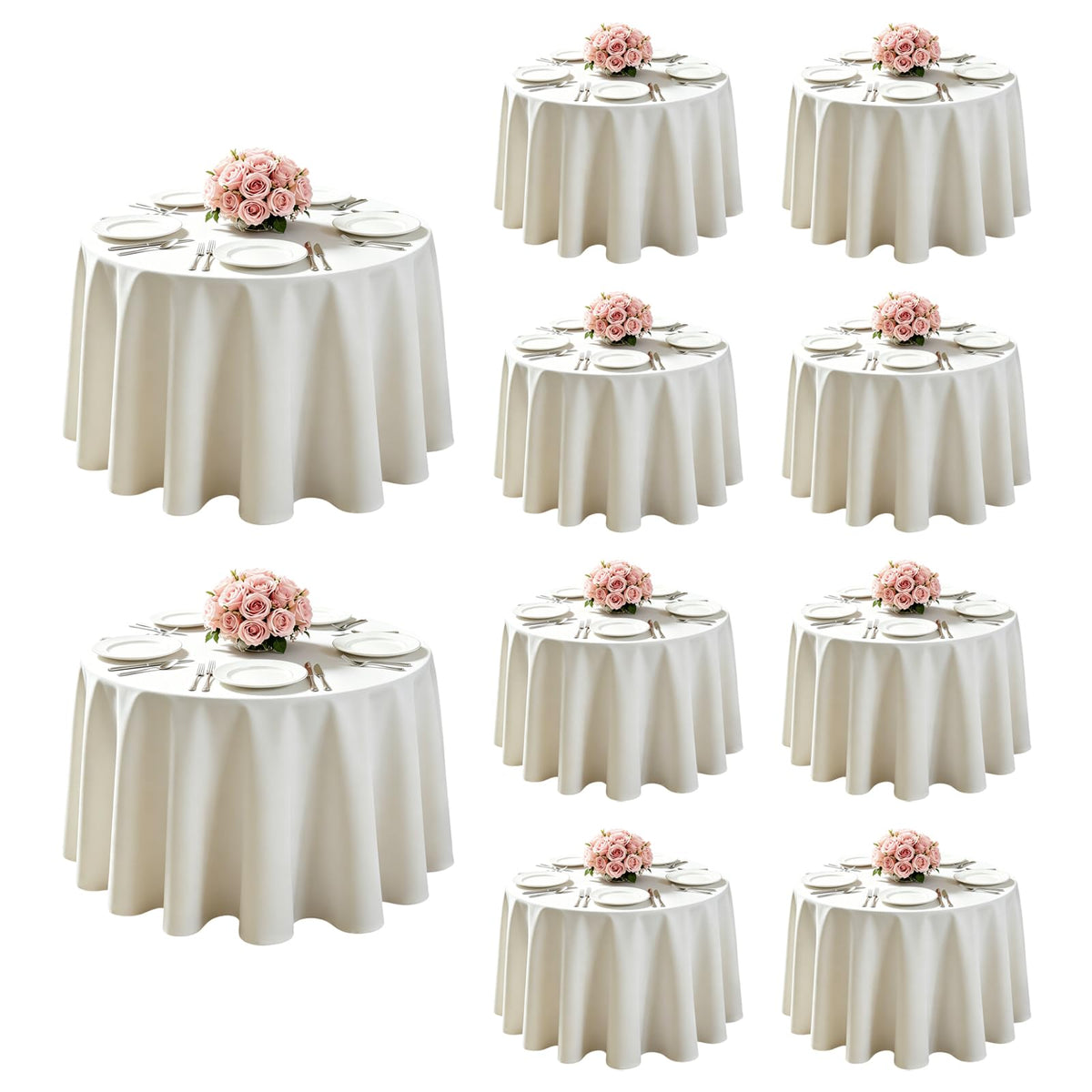 WIGENIUS 6 Pack White Table Cloth Rectangle 60X102 Inch Tablecloth Fit 6FT