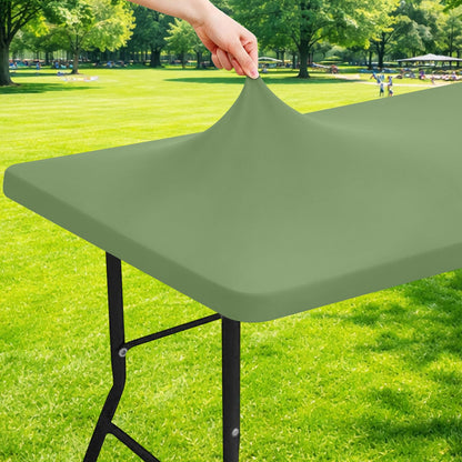 Moosfor Rectangle Spandex Fitted Table Cloth, 6FT Elastic Tablecloth