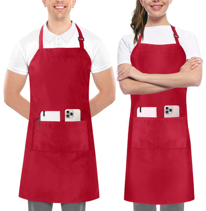 Utopia Kitchen Bib Aprons 2 Pack Adjustable With 2 Pockets 100% Polyester